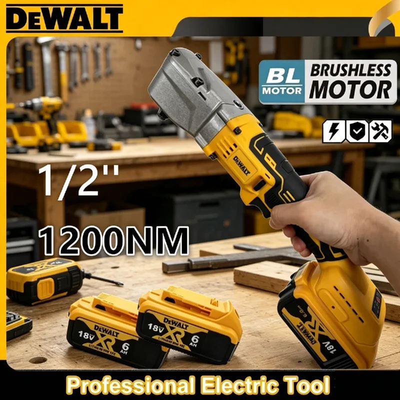 

DeWALT Brushless Ratchet Wrench 1200NM High Torque – 1/2'' Cordless Electric Driver for Screw Nut Disassembly in Car Repair