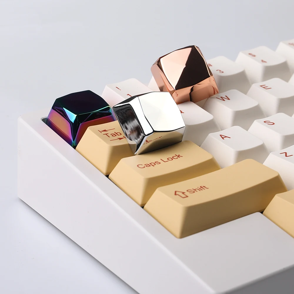 ESC Princess Squares Diamond Metal Keycaps Colored Silver Gold Personalized Zinc Alloy Keycap For MX Switch Mechanical Keyboard