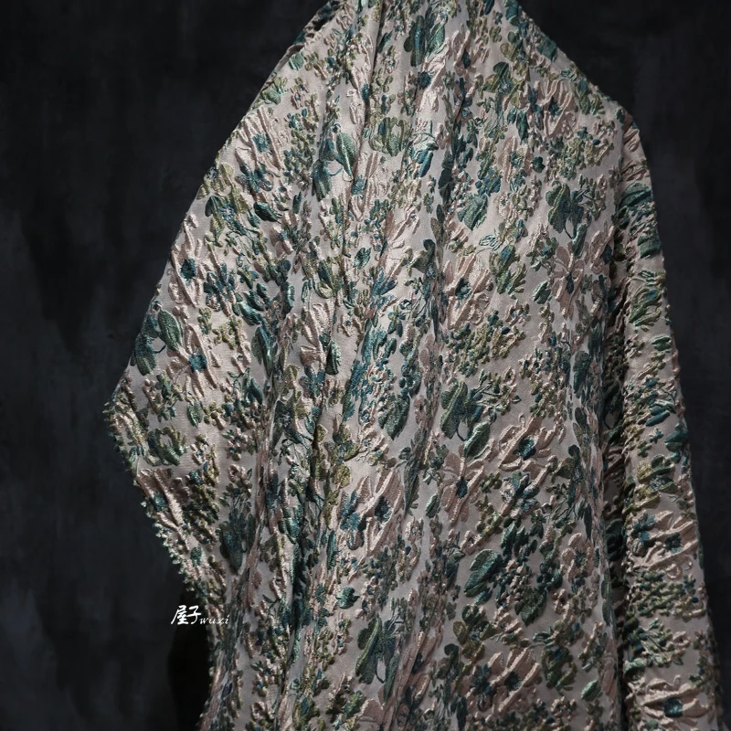Jacquard Texture Fabric Autumn Winter Vintage Clothing Designer Wholesale Cloth for Sewing Diy Polyester Nylon Material