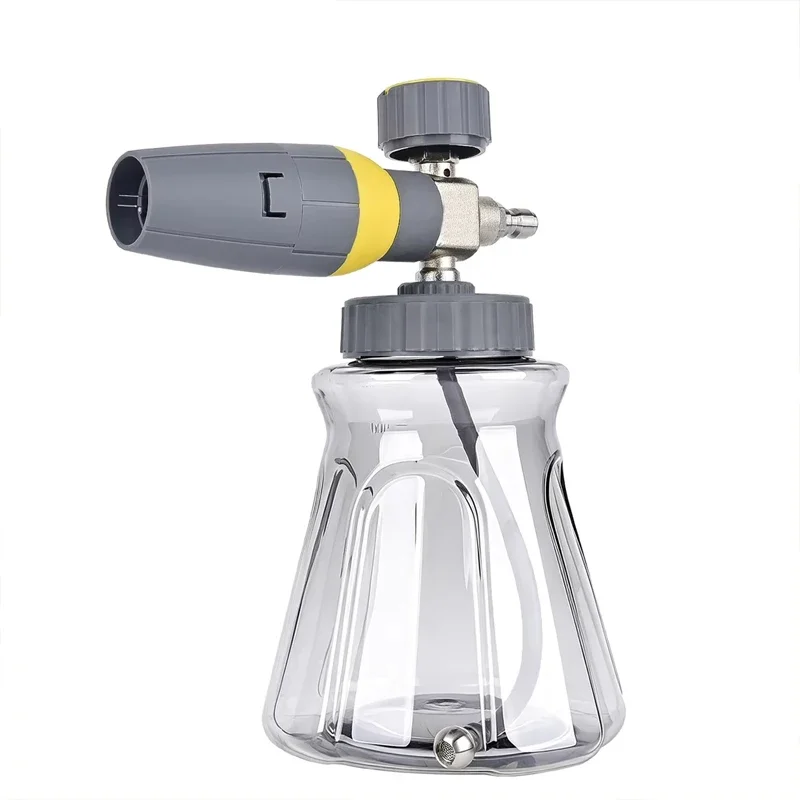 With transparent bottle, used for high pressure car cleaning, adjustable brass electroplating foam gun, snow bubble spray gun