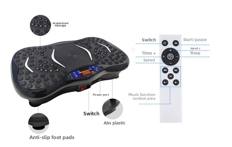 Electromagnetic Vibration Platform, Steel ABS Vertical Vibration Machine, Eco-Friendly Slimming Trainer, Home Exercise Equipment