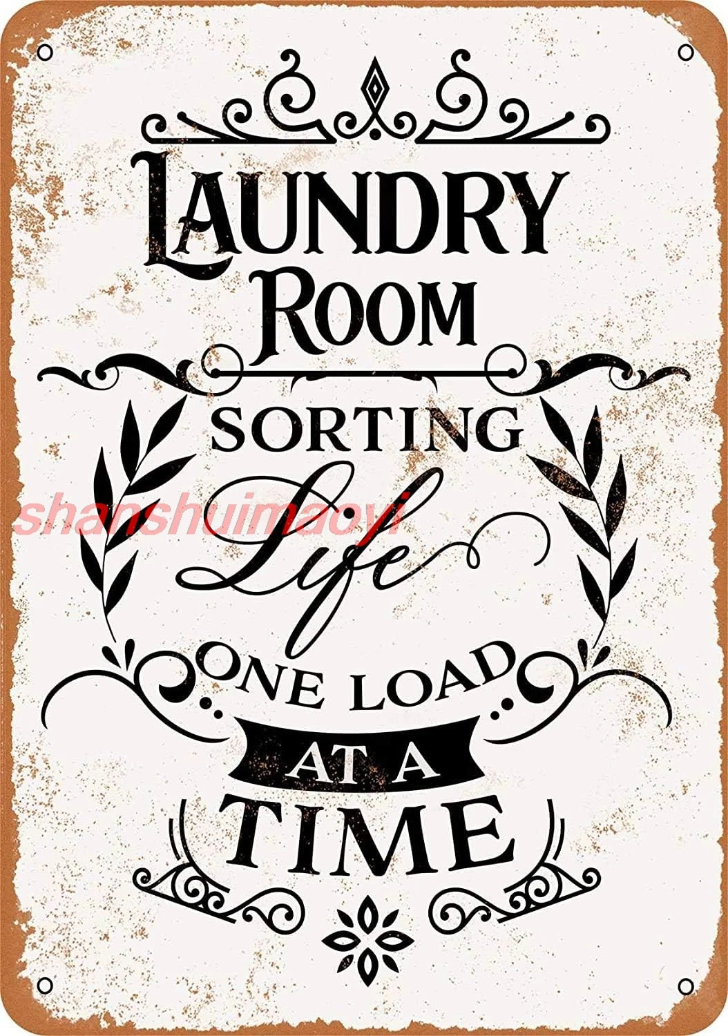 Laundry Room, Sorting Life One Load At A Time Metal Tin Sign 12 X 8 Inches Retro Vintage Decor ALIMAO