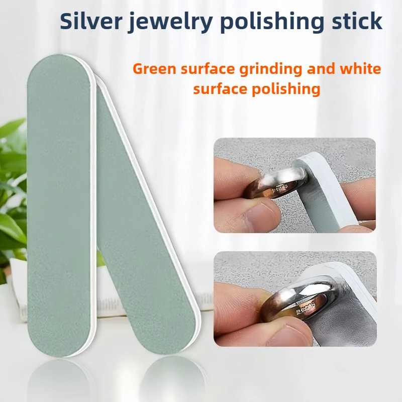 6/9mm2mm Dual-sided Green & White Polishing Stick, Jewelry Silver Cleaning Rod for Tarnish & Scratch Removal