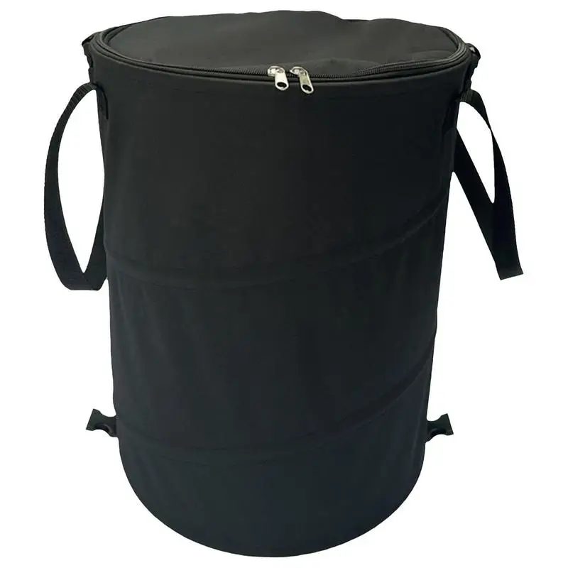 Camping Trash Can Camping Trash Bin Can Portable Yard Waste Bag With Zipper 37L Reusable Foldable Utility Container For Lawn