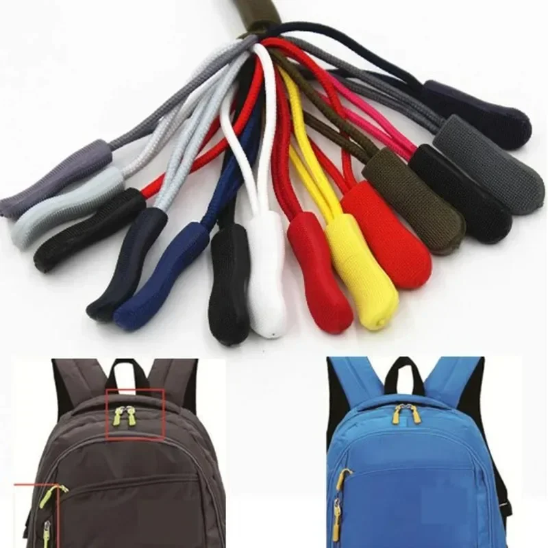 

10pcs Replacement Zipper Clip Broken Buckle Zipper Pull Puller End Rope Tag Fixer Zip Cord for Travel Bag Suitcase Tent Backpack