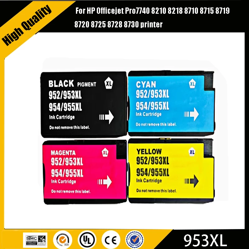 

953XL Ink Cartridges Replacement for HP953 953 XL Compatible with HP Officejet Pro 7720 7730 7740 8710 8715 8718 8720 Printer