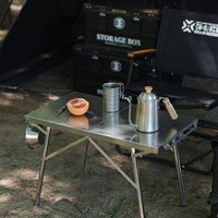 ShineTrip New Outdoor Camping Folding Table Portable Stainless Steel Picnic Table Leisure Barbecue Heat Resistant Table
