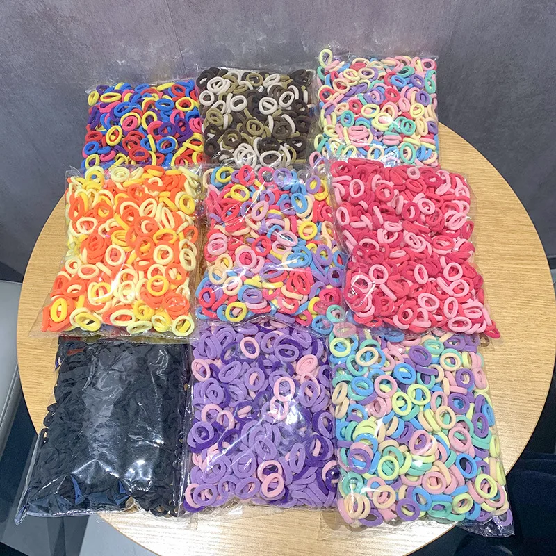 200-500PCS Frauen Mädchen Bunte Nylon Elastische Haarbänder Pferdeschwanz Halten Kleine Haargummi Gummibänder Scrunchie Haar Zubehör