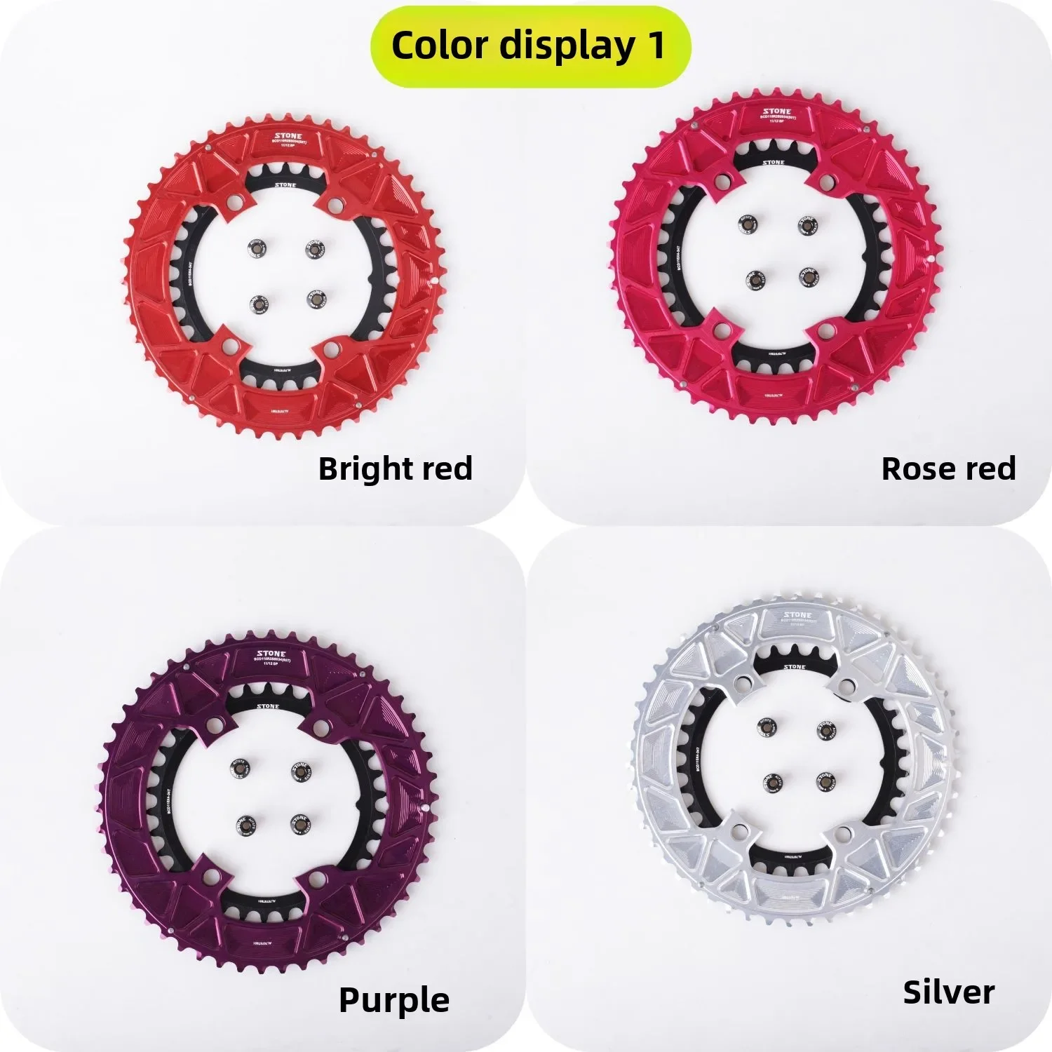 110bcd Colorful Round Double Chainring for 105 R7100 UT R8100 DA R9200 Di2 Road Bike 5844 5642 5540 5540T crankset mtb view 3