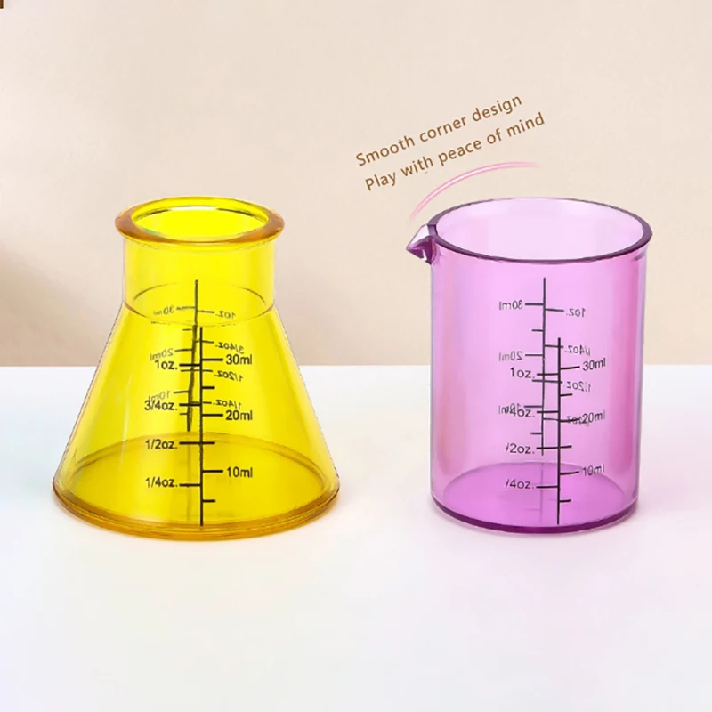 1 Set Educational Mini Measuring Cups - 4 Colored Plastic Cups, Science Experiment & Sensory DIY Teaching Aid
