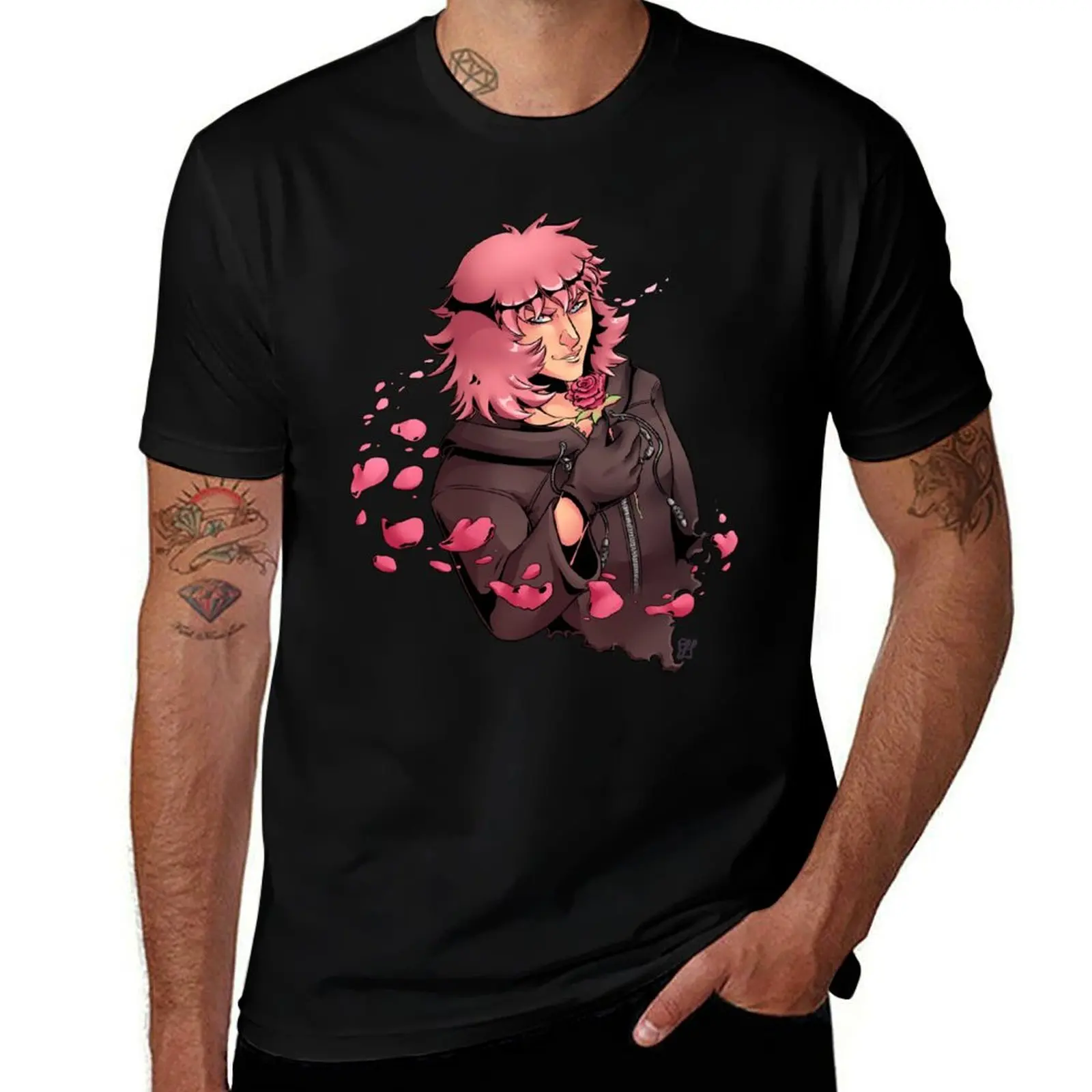 Marluxia T-Shirt Basic Solid Color Casual Tee Shirt