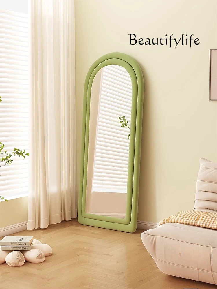 

Stylish and simple full-body full-length mirror floor-to-ceiling home girls' bedroom special-shaped arch fitting mirror