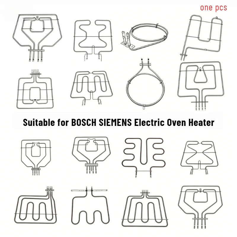 1pcs Oven Dual Grill Heater Heating Element for Bosch Siemens Electric Bake/Grill Heater Tube Heating Tube Stainless Steel