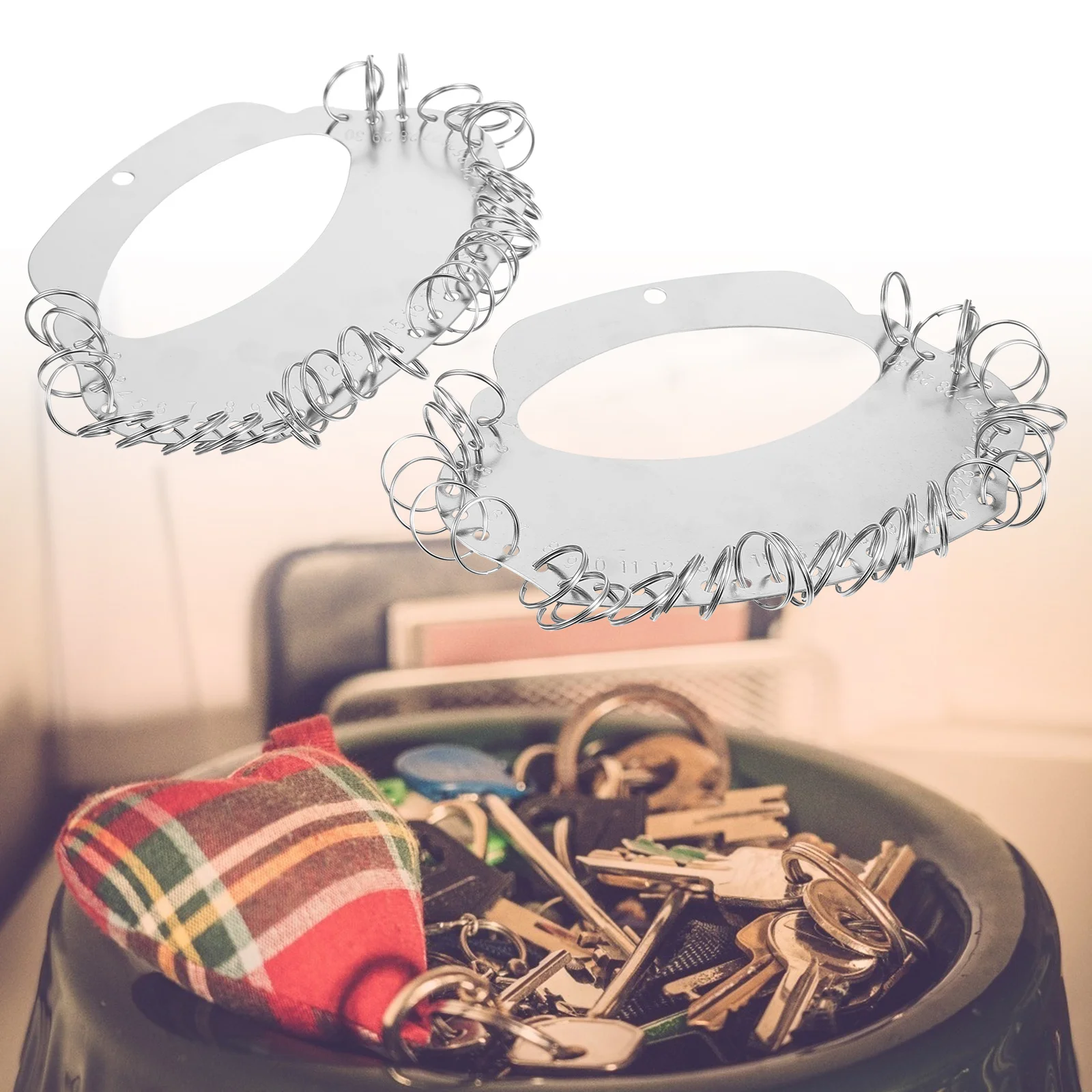 2 قطعة أصحاب المفاتيح الفولاذ المقاوم للصدأ العملي سهلة الحمل مفاتيح جماعية مسامية لأجهزة المفاتيح المستودع #5