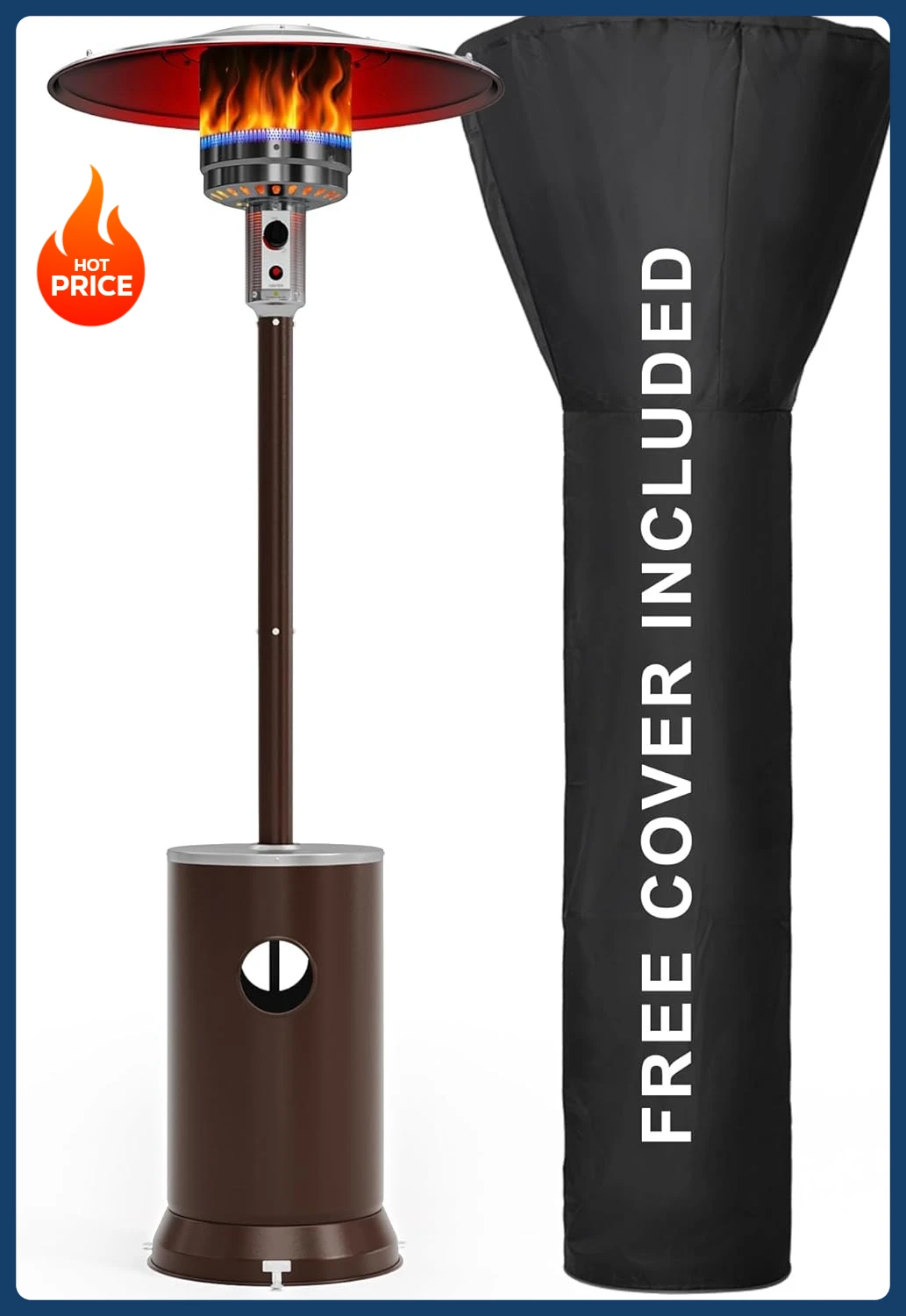 

[Limited Time Offer!]48000 BTU Patio Heater with high-strength waterproof cover, Propane Heater for Outdoor Use 2 in 1 Table Des