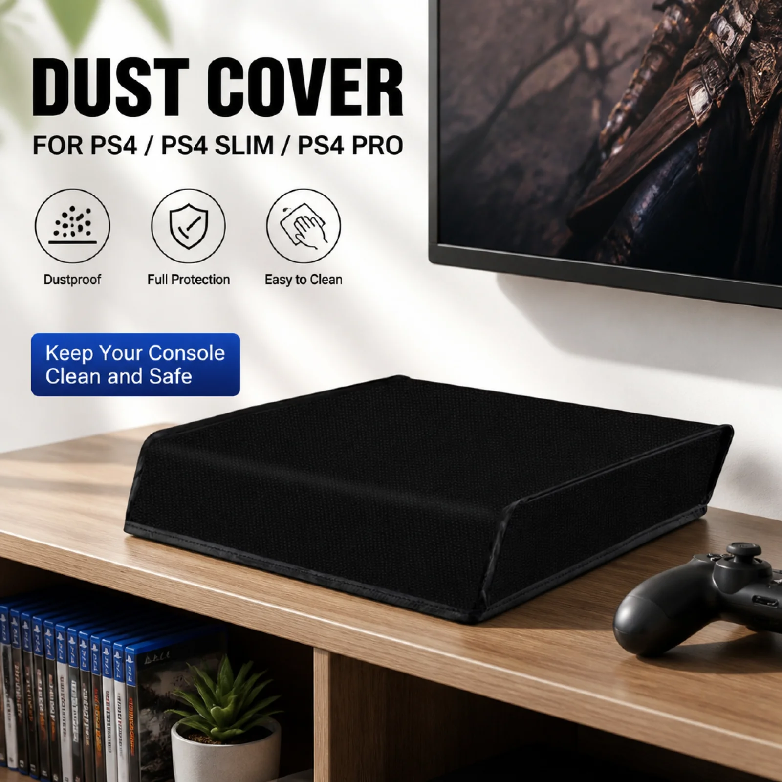 Universal Dust Cover for Game Console Protective Sleeve Washable Cover for Gaming Room Organization
