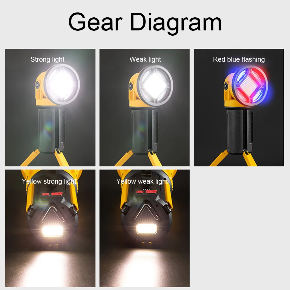 LED Torch Light Super Bright Rechargeable Flashlight Foldable High Power Portable Lighting Outdoor Waterproof Camping Flashlight