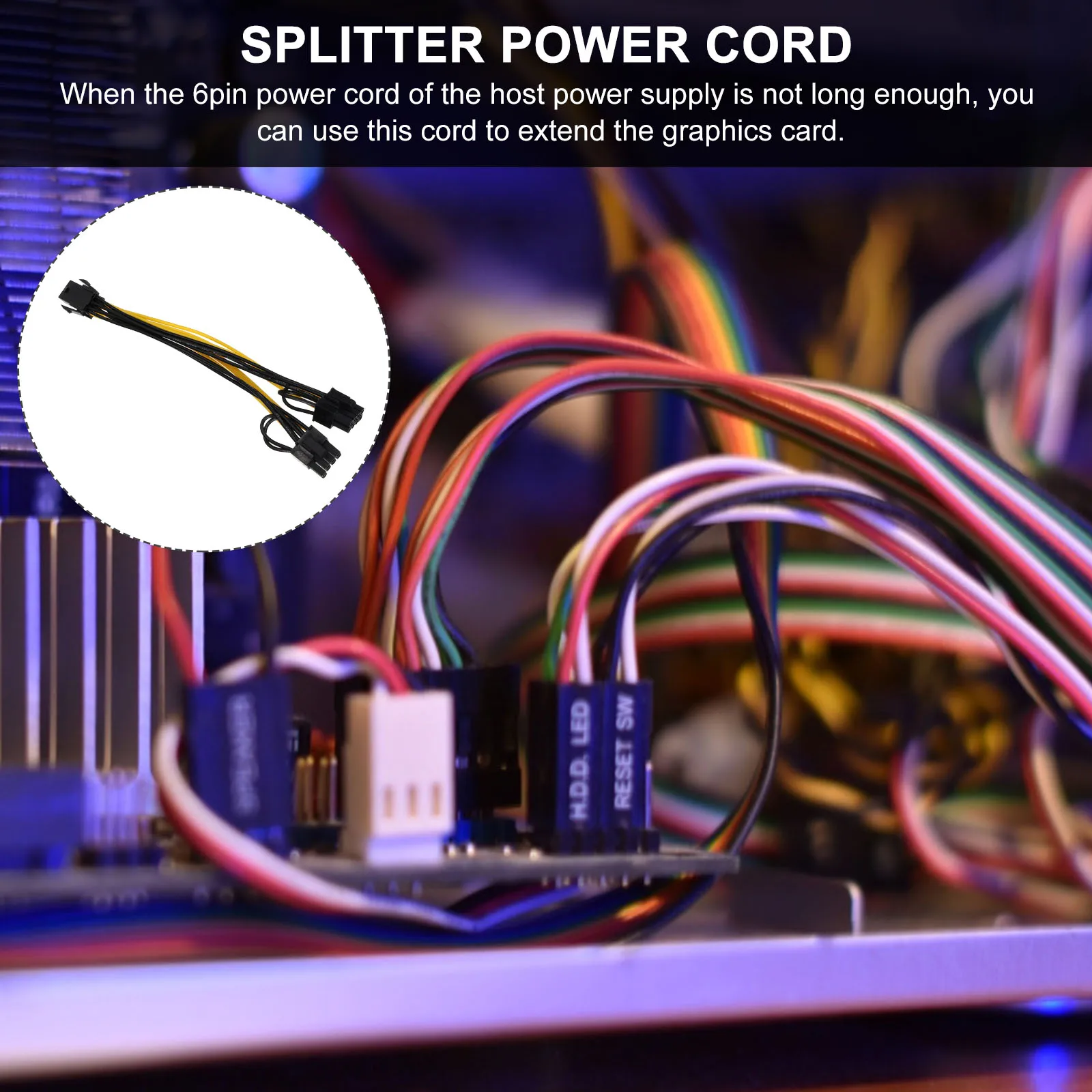 

10 PCS Graphics Card Power Cable Gpu Extension Cord Supply Splitter Oxygen-free Copper