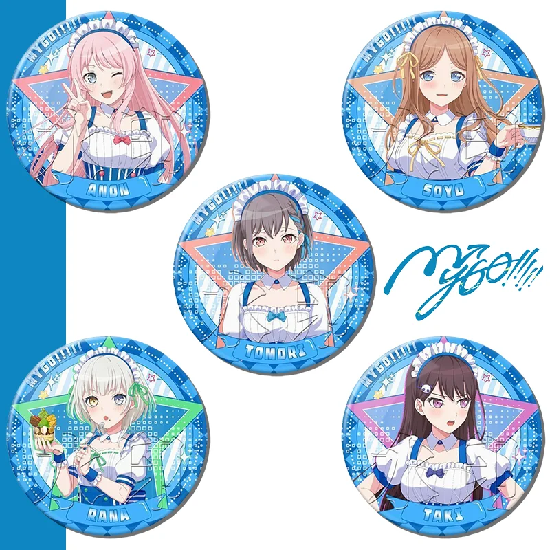 

BanG Dream! It's MyGO Anime Takamatsu Tomori Metal Badges Anon Soyo Tinplate Round Brooches Backpack Bag Decor Fashion Fans Gift