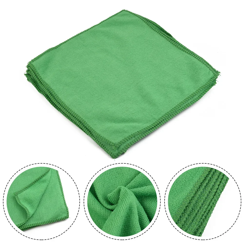 

10*Green Microfiber Car Body Care Cleaning Towels Soft Cloths 9.84*9.84inches 25 X 25 Cm / 9.84 Inches X 9.84 Inches