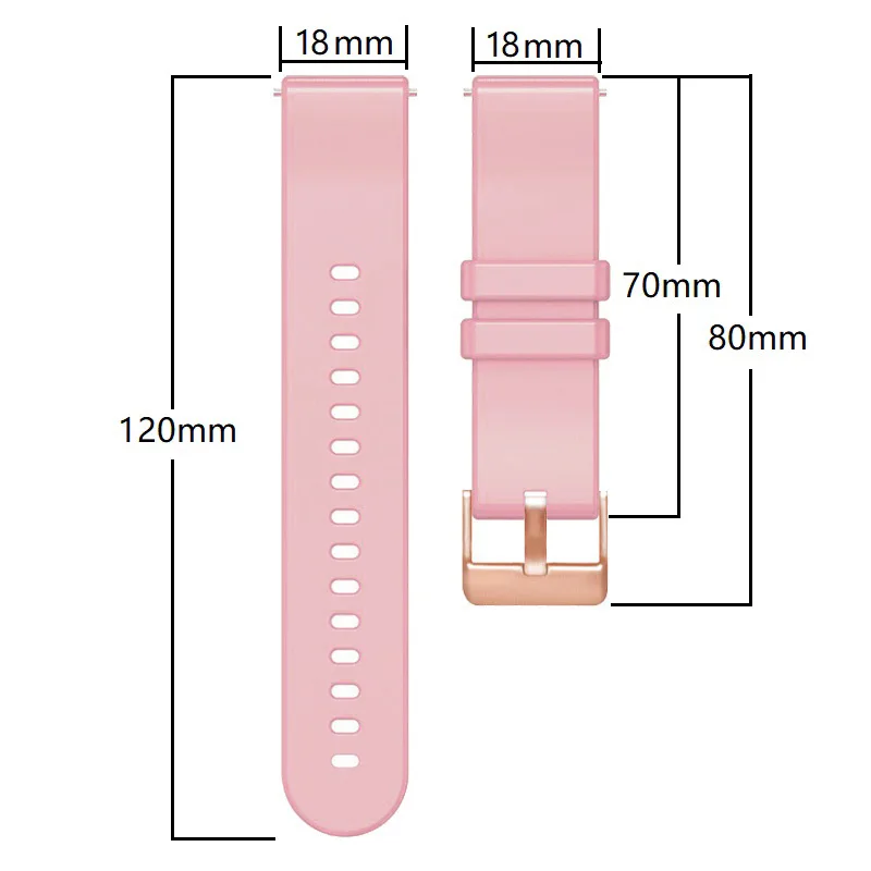 18mm Width Universal Watch Strap Women Wristband For Huawei Watch GT 5 Pro 42mm GT 4 41mm Bracelet Smartwatch Silicone Watchband