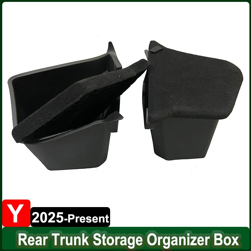 

Для нового Tesla Model Y Juniper 2025 левый и правый задний органайзер для хранения багажника с крышкой TPE водонепроницаемый контейнер для мелочей аксессуары