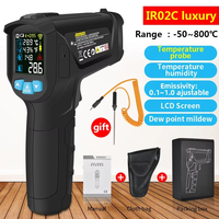 -50~800℃ Digital Thermometer Infrared Thermometers  Non-contact Pyrometer Kitchen Laser Temperature Meter Hygrometer Mestek