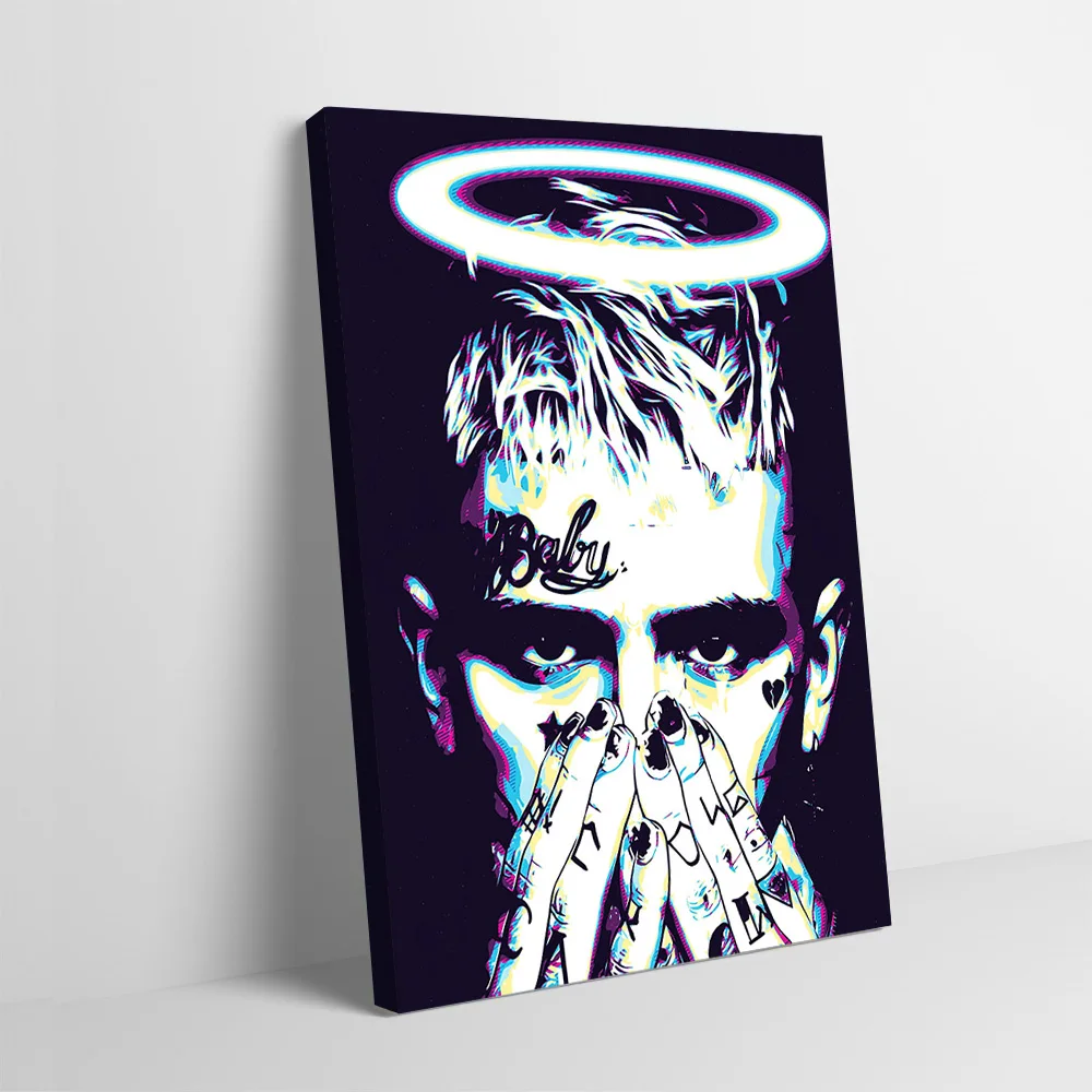 Lil Peep Angelic Portrait Poster Customizable Printed Canvas Painting Wall Art Gift for Bedroom Decoration Room Decorations Arts