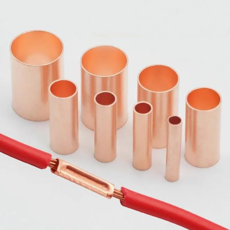Copper Butt Connecting Pipe Wire Joint Small Copper Tube Butt Terminal Cable Lug Connection Tube Wire Connector