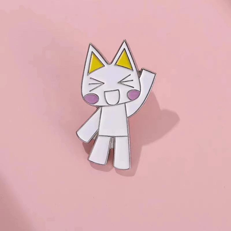 Toro Inoue Cat Enamel Pins Custom Smiling Kitten Brooches Lapel Badges Game Animal Jewelry Gift Drop Shipping