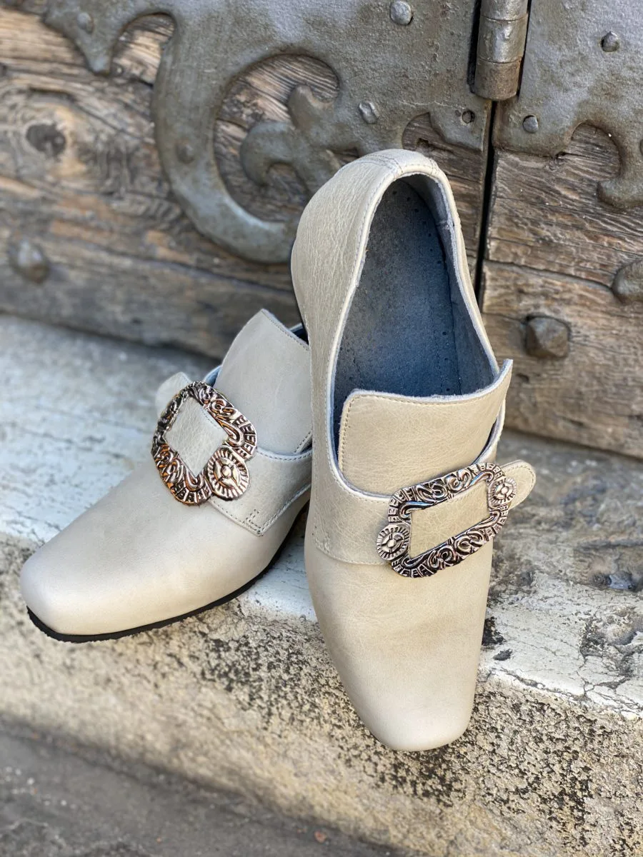 Retro Western Medieval Renaissance Role Playing Noble Men And Women Solid Color High Heels Marian Shoes Halloween Costume Party