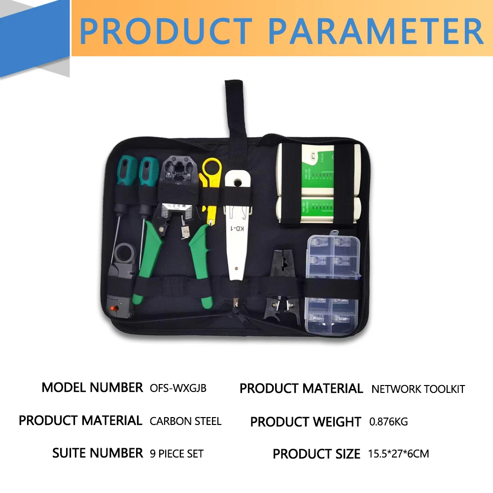 OPTFOCUS RJ45 Crimper Werkzeug Reparatur Tester Professionelle Tragbare Ethernet Crimper Clamp Kit Tasche Crimpen Netzwerk Kabel Tester.