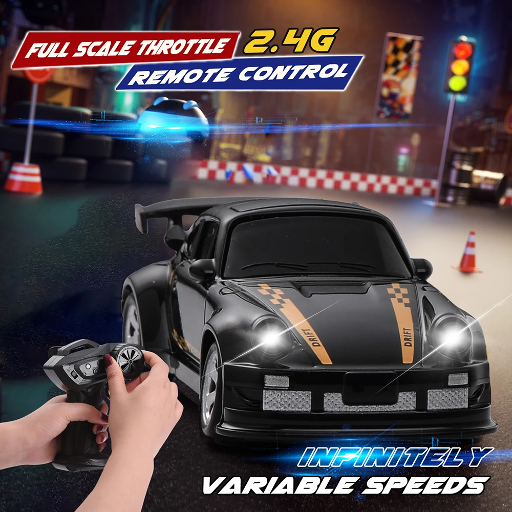 KF20 1/64 RC Drift Car 2.4G High-Speed Racing Car Four-Wheel Mini Desktop Remote Control Car Electric Toy Electric Toy Kids