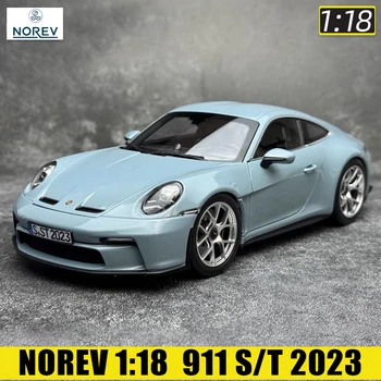 Model NOREV Diecast 1:18 Porsche 911 S/T 2023, model samochodu z odlewu, dekoracja, prezent świąteczny, kolekcja.