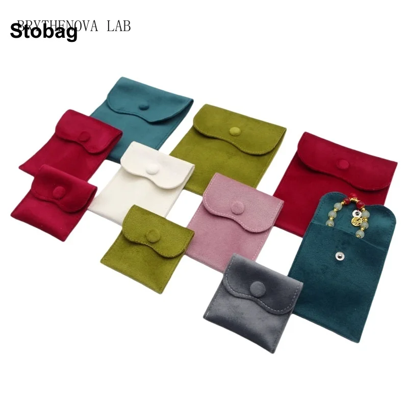 20pcs StoBag Velvet Jewelry Bags Packaging Small Button Gift Ring Earrings Necklace Storage Portable Dustproof Pocket Pouches