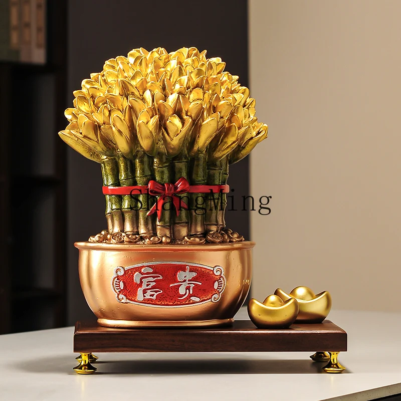 

ZYY Lucky Gaosheng Rich Bamboo Ornament Office Desktop Ornament