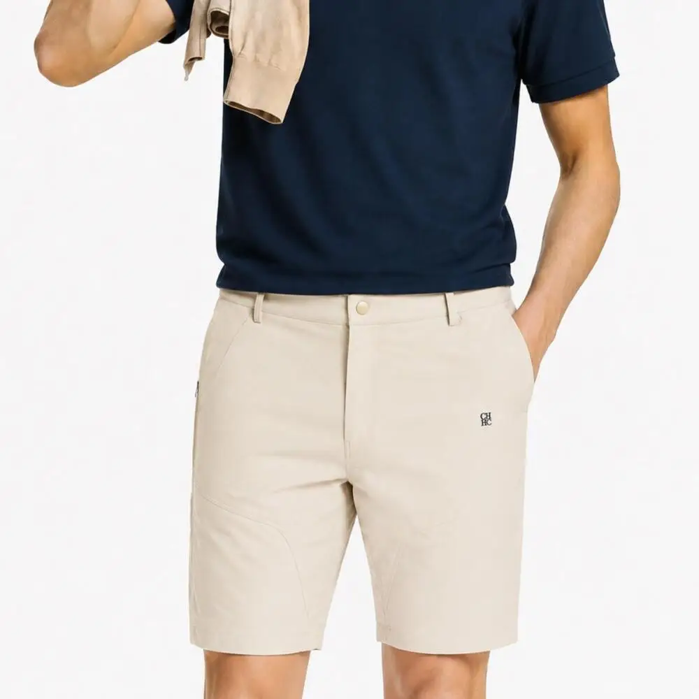CH Herren Vielseitige Outdoor-Shorts mit Reißverschlusstasche, Feine CH Dunkle Stickerei Rechte Vordertasche, Frühling Resort Golf Training Outdoor – Detail 3