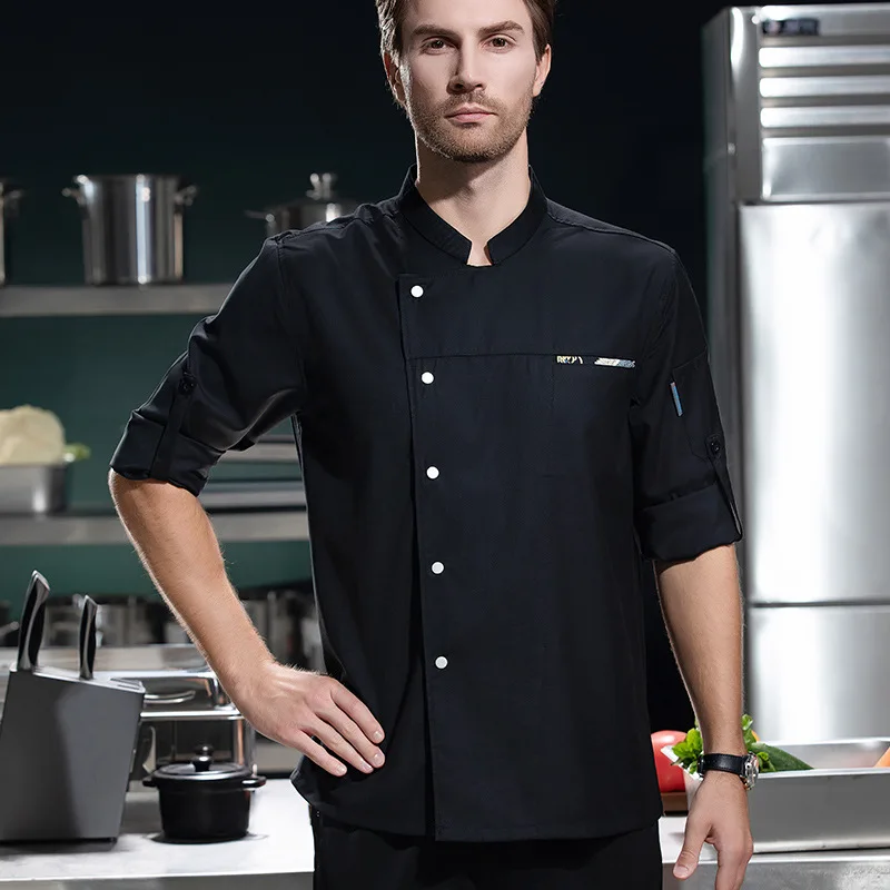 

Рабочая униформа шеф-повара, с длинными рукавами, для кейтеринга, ресторанов, столовых, кухонь отелей, осенняя одежда для поваров, для выпечки, кондитерских работ, для пекарей.