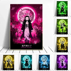 Demon Slayer Anime Moon Posters Kamado Nezuko Portrait Manga Print Canvas Painting Wall Art Picture for Living Room Home Decor