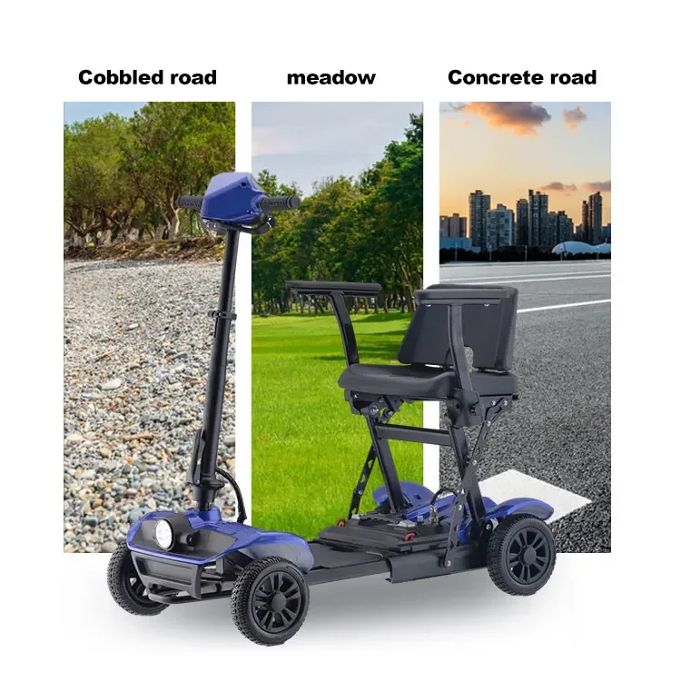 New arrival folding handicap scooter electric disabled wholesale all terrain folding 4 wheel adults mobility scooter for elderly