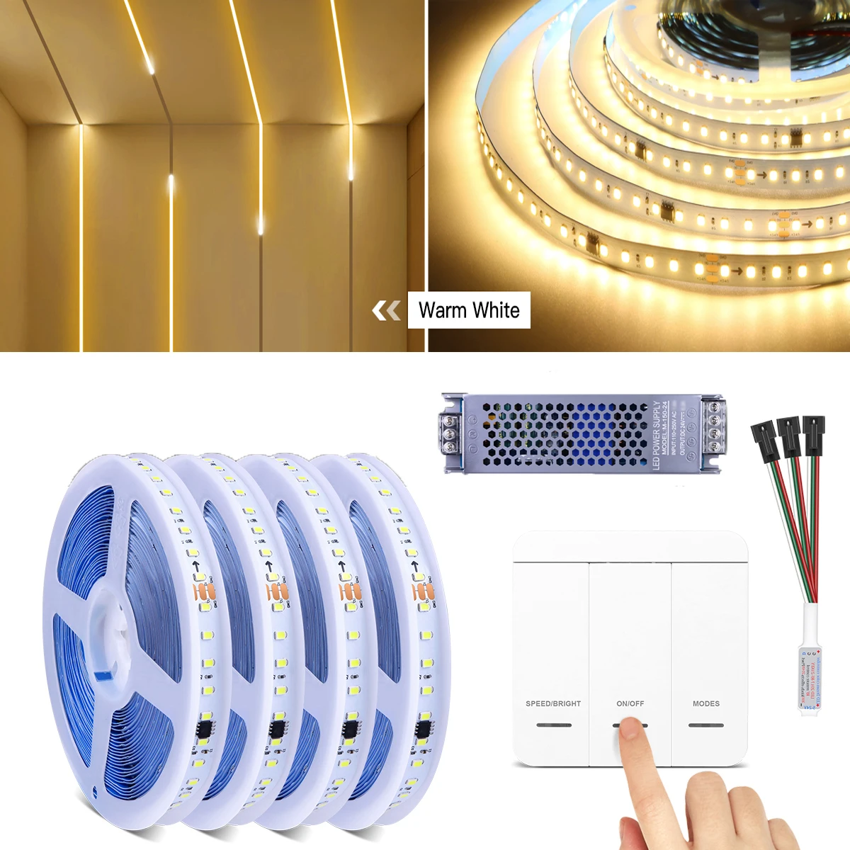 24V DC WS2811 IC Running Water Flowing Chasing Led Strip Light 5M 10M Horse Race Flexible FCOB Led Tape for Room Cabinet Decor