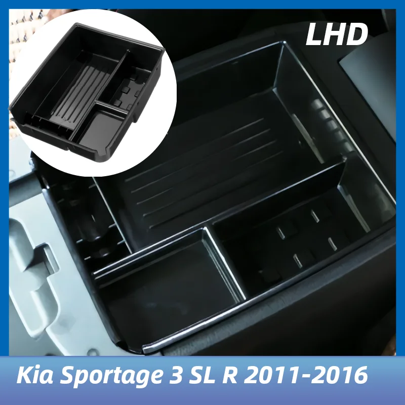 Центральный подлокотник автомобиля, ящик для хранения, консольный органайзер, лоток для Kia Sportage 3 SL R LHD 2011 2012 2013 2014 2015 2016, аксессуары