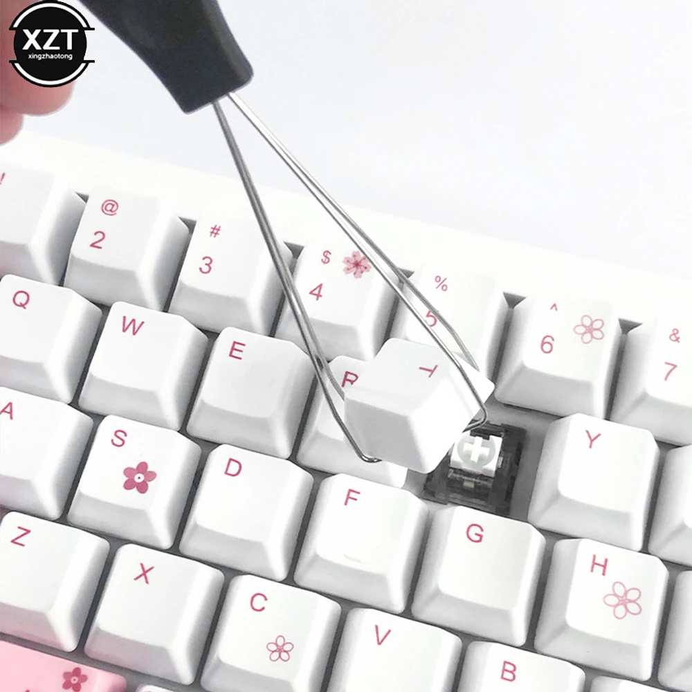 Baja Keyboard Key Keycap Penarik Plastik Menangani Remover Key Cap Alat Pembersih Key Keycap Remover dengan Bongkar Keyboard Debu