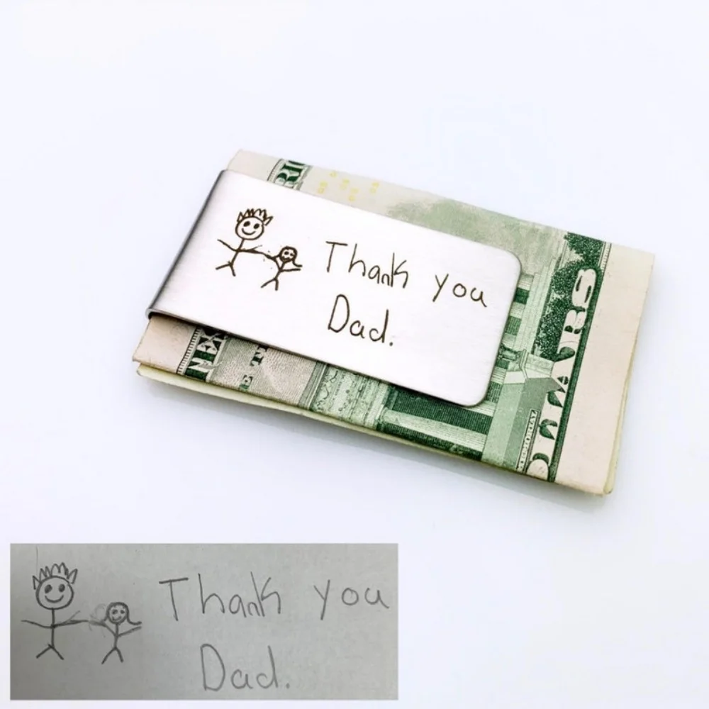Customize Men Money Clip Tie Clip Personalized Engraving Money Clip Wallet Cash Id Credit Clamp Gifts For Dad or Husband