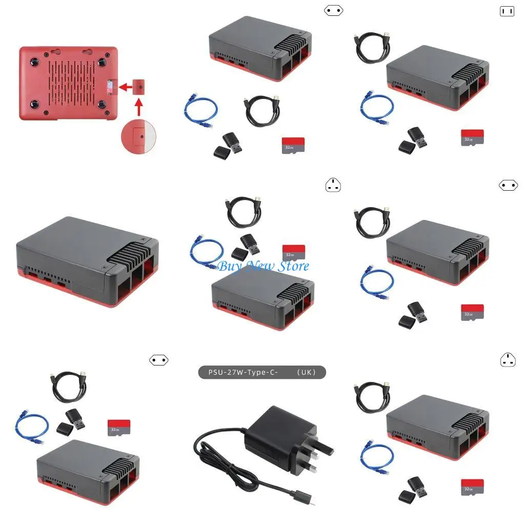 

20CE Aluminum Case Enclosure for RPi 5 Mainboard Protector Cover PWM Fan Cooling