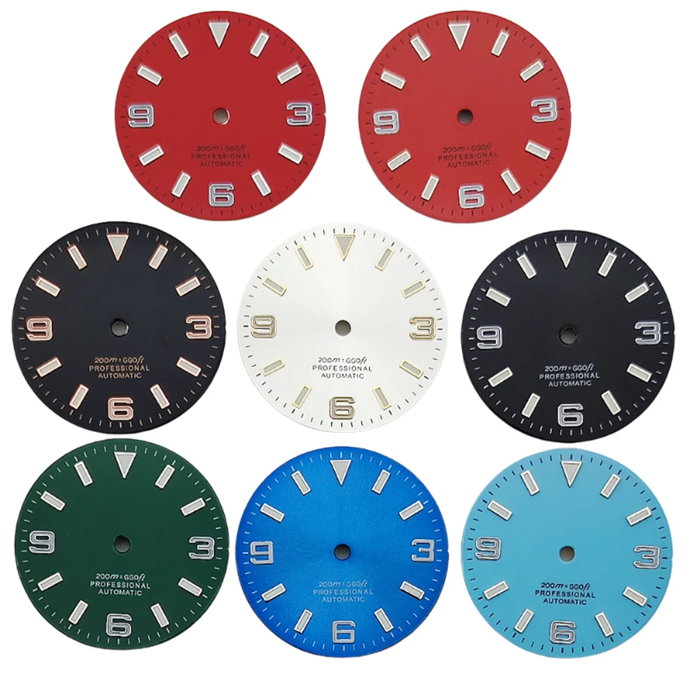 NH35 Watch Dial 29mm Black White Green Red Orange luminous dial fit NH35 NH36 ETA2824 2836 Miyota8215 DG2813 3804 movement