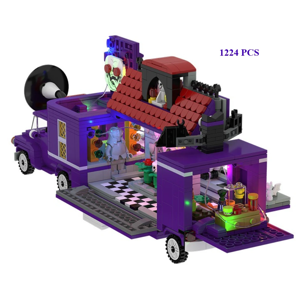 

MOC Halloween Prank Magical Night Ghost Food Truck Building Blocks Set Skeleton Soldier Vehicle Car Toys For Children Xmas Gifts