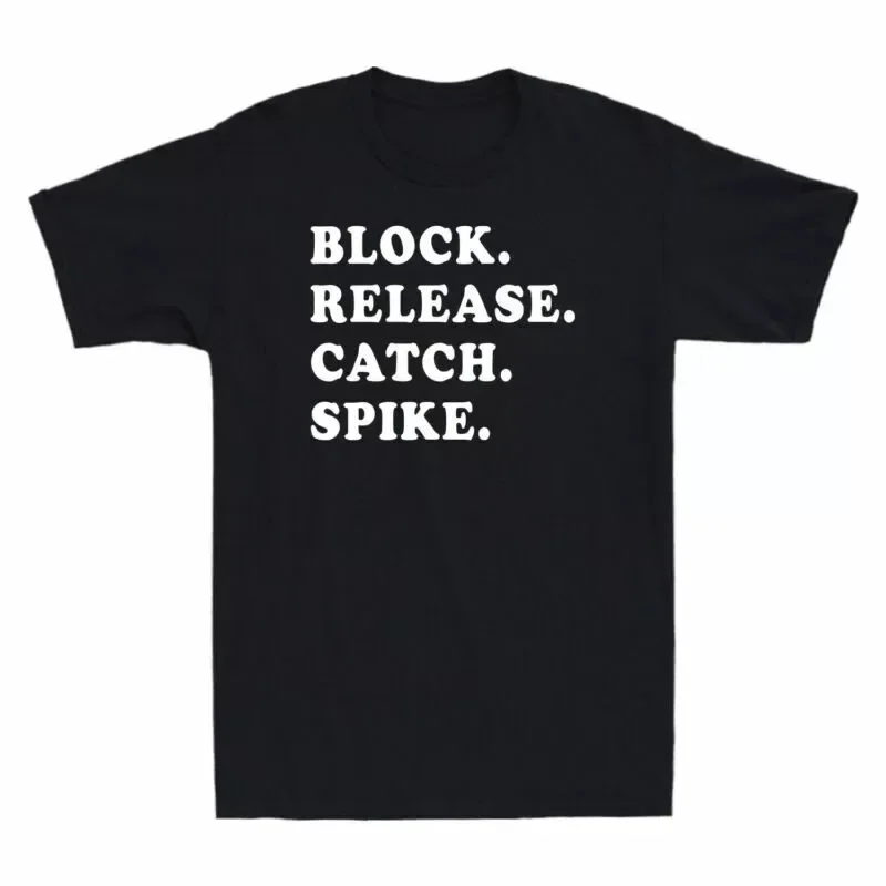 Release Slogan Catch Short Cotton Sleeve Funny Block Spike Men's T-Shirt