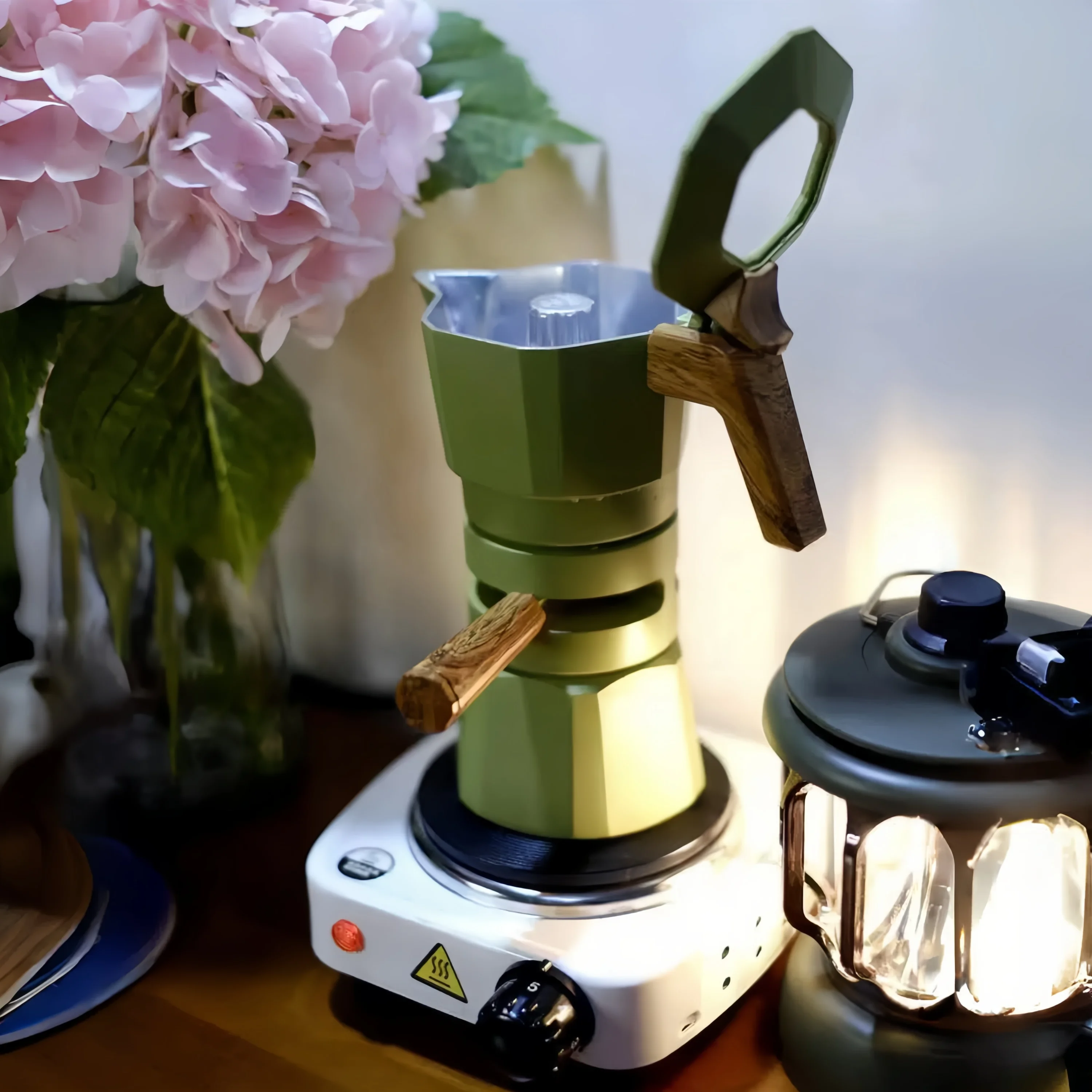 

IKAPE Espresso Moka Pot, эспрессоварка с регулируемой температурой, классический итальянский и кубинский кофеварка, алюминий