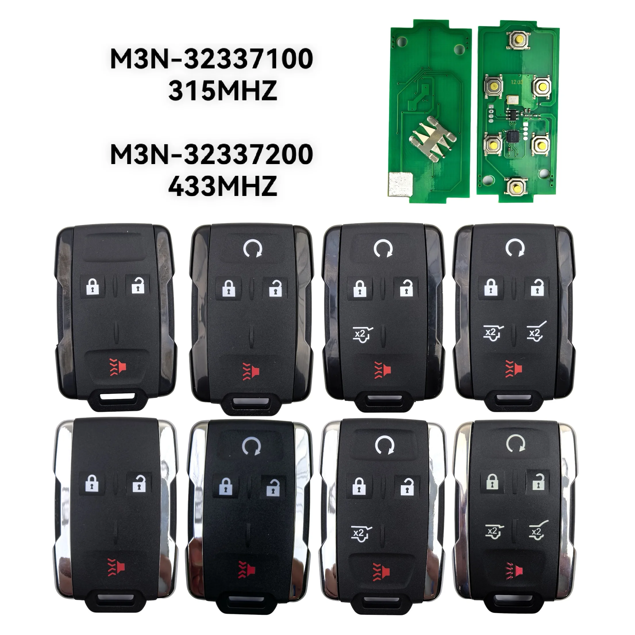 Fernbedienung Autoschlüssel FCC:M3N32337100/M3N32337200 315/433Mhz für Chevrolet Silverado 1500 2500 3500 2014-2018 für GMC 3/4/5/6-Tasten-Schlüssel – Detail 1